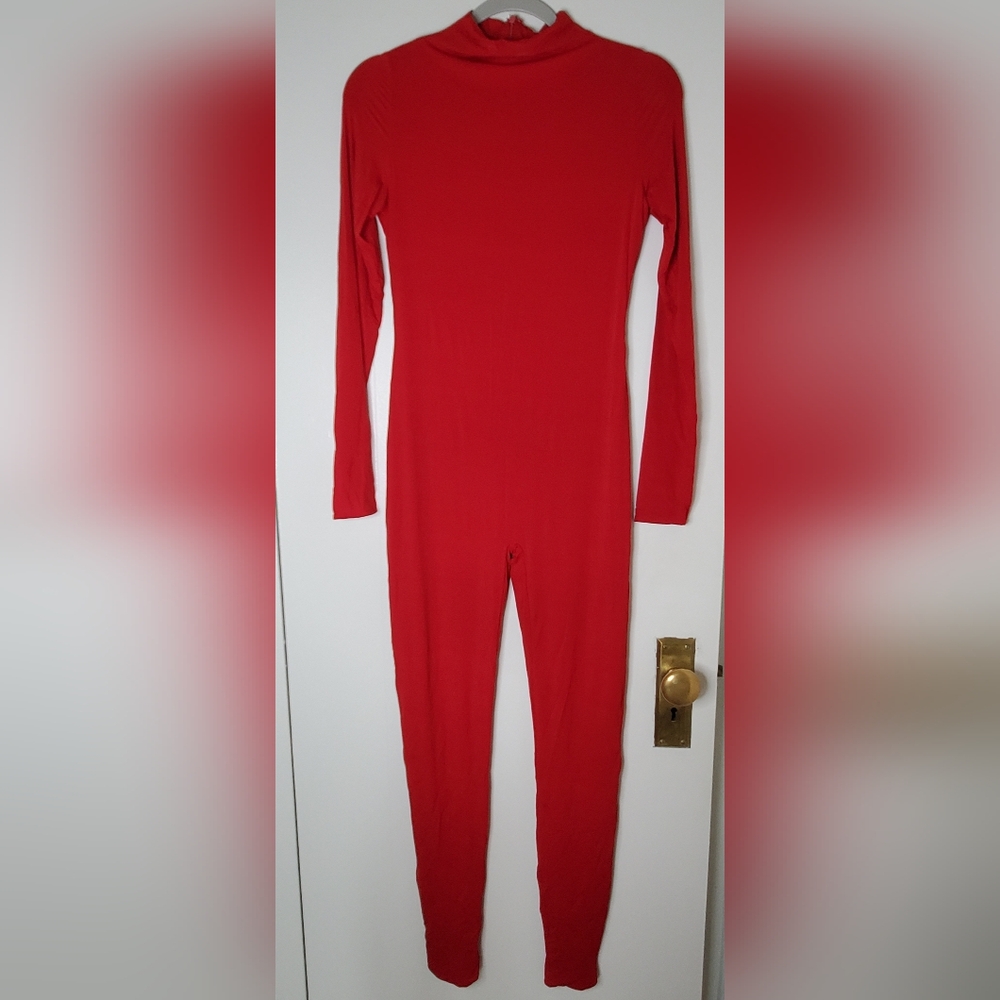 Naked Wardrobe Closed Toe Jumpsuit in Red
